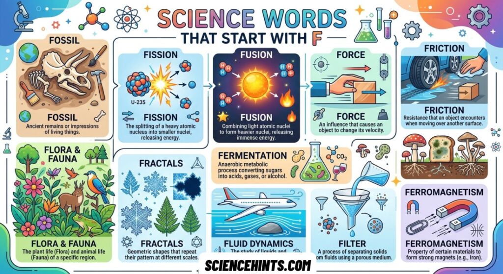 Science Words That Start With F