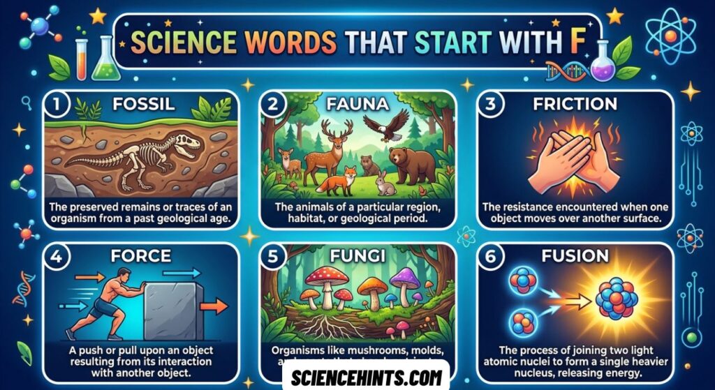 Science Words That Start With F