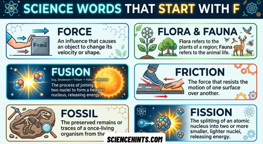 Science Words That Start With F