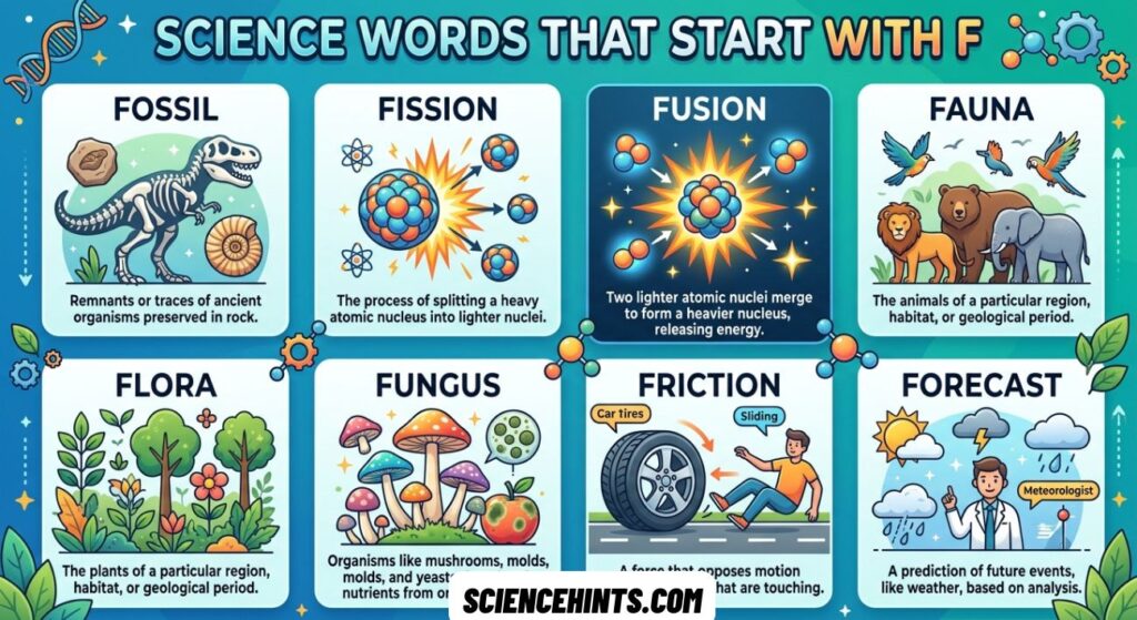 Science Words That Start With F