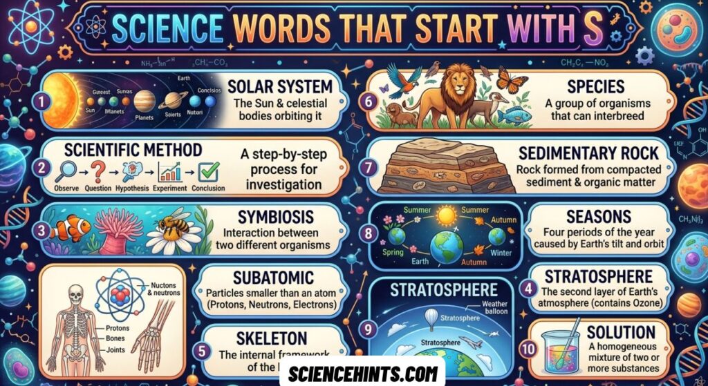 Science Words That Start With S