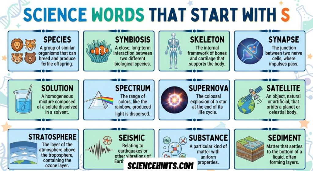 Science Words That Start With S