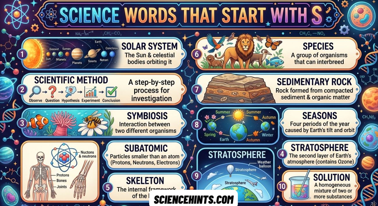 Science Words That Start With S