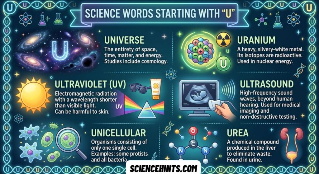 Science Words That Start With U