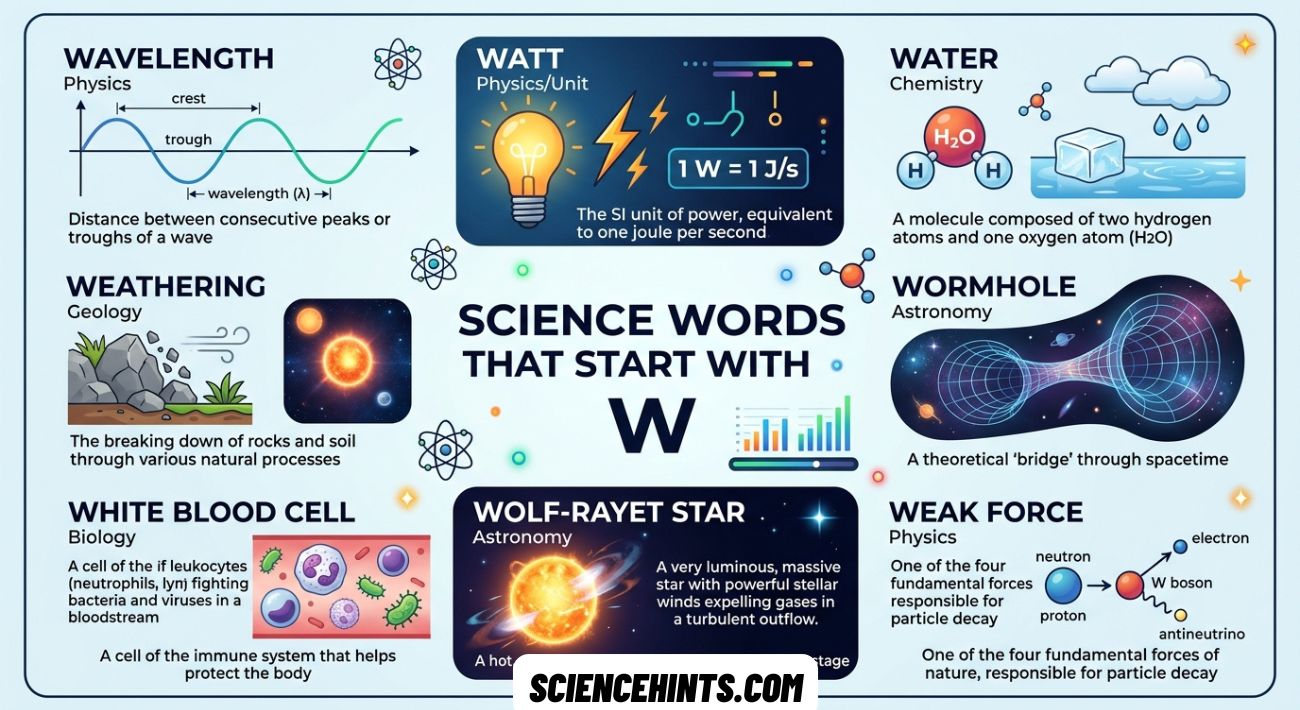 Science Words That Start With W