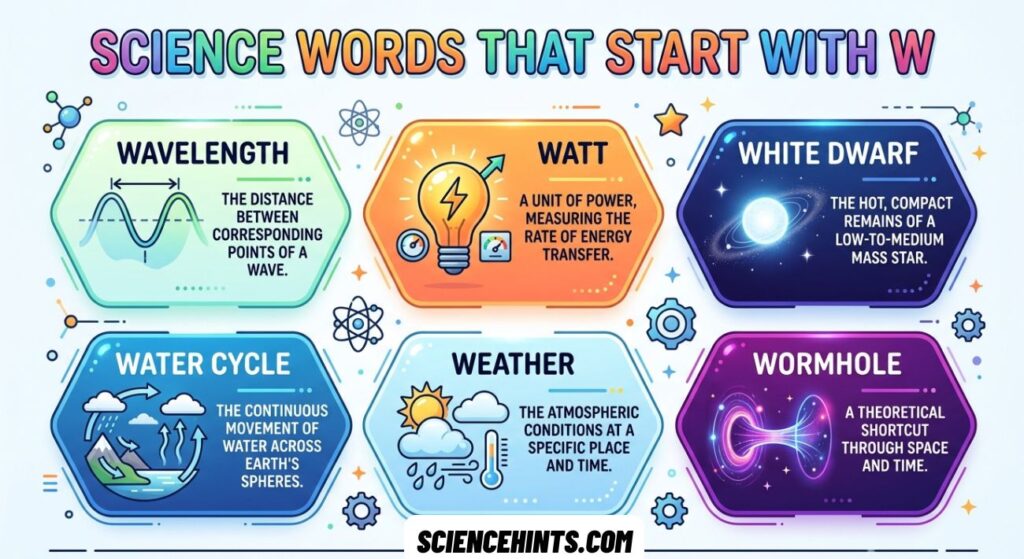 Science Words That Start With W