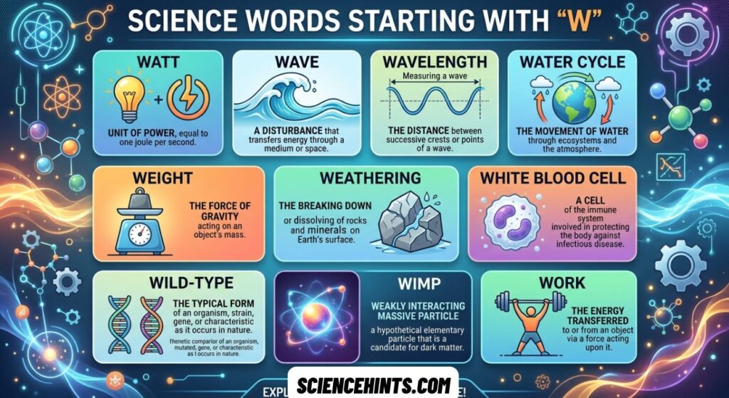 Science Words That Start With W