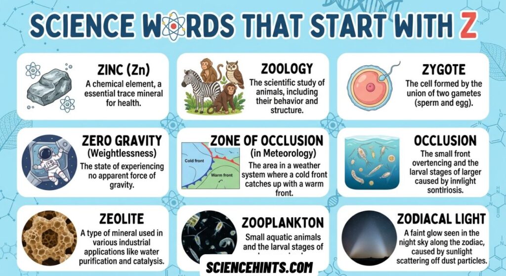 Science Words That Start With Z