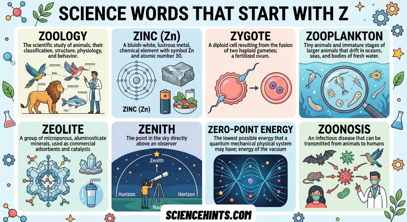 Science Words That Start With Z